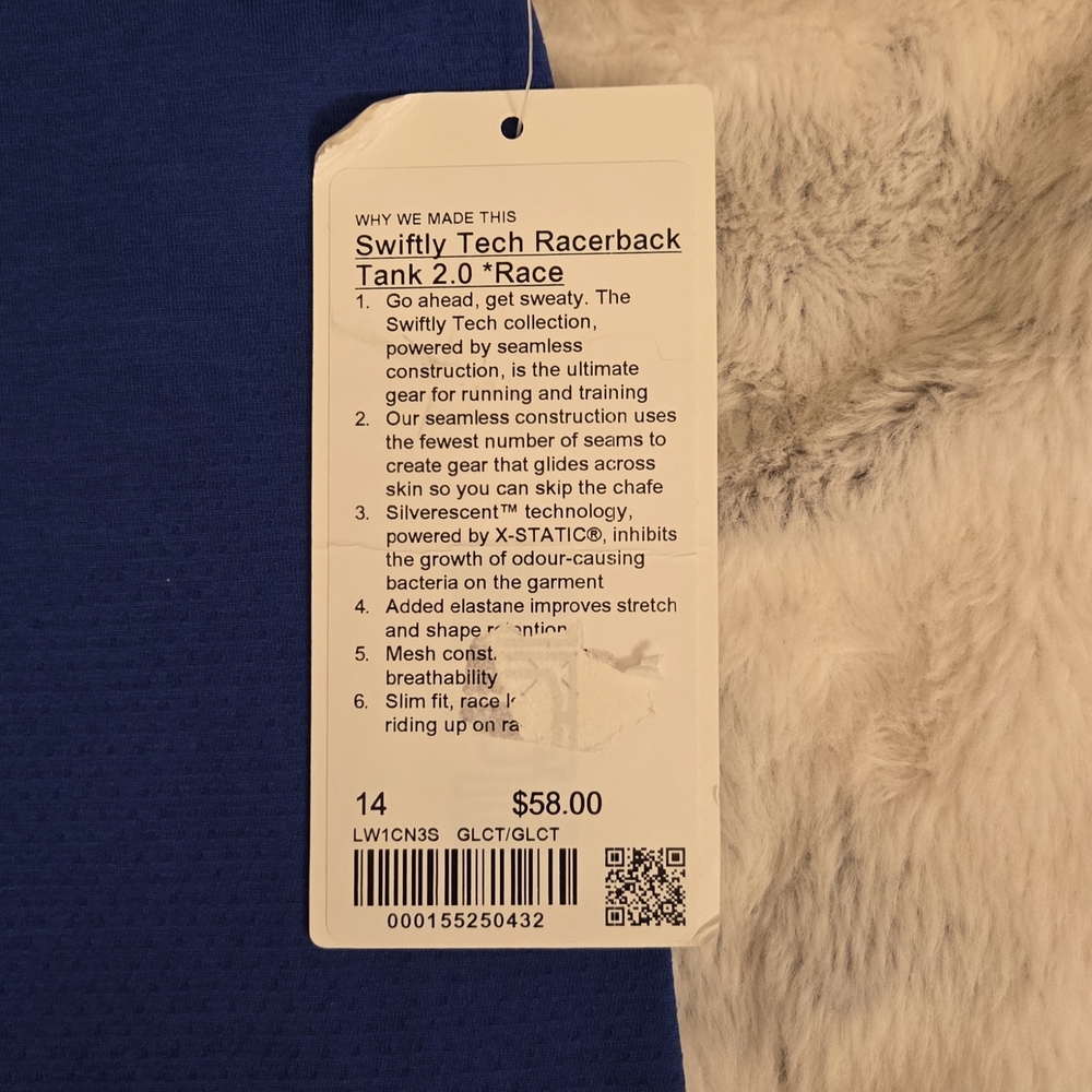Lululemon Athletica Colbolt Swiftly Tech Razorback 2.0 Race Tank Top - Picture 2 of 2